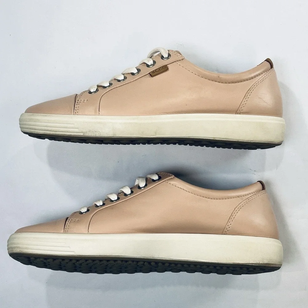 Ecco Soft 7 Shoes Womens EU 39/8-8.5 US Pink‎ Leather Casual Comfort Sneakers